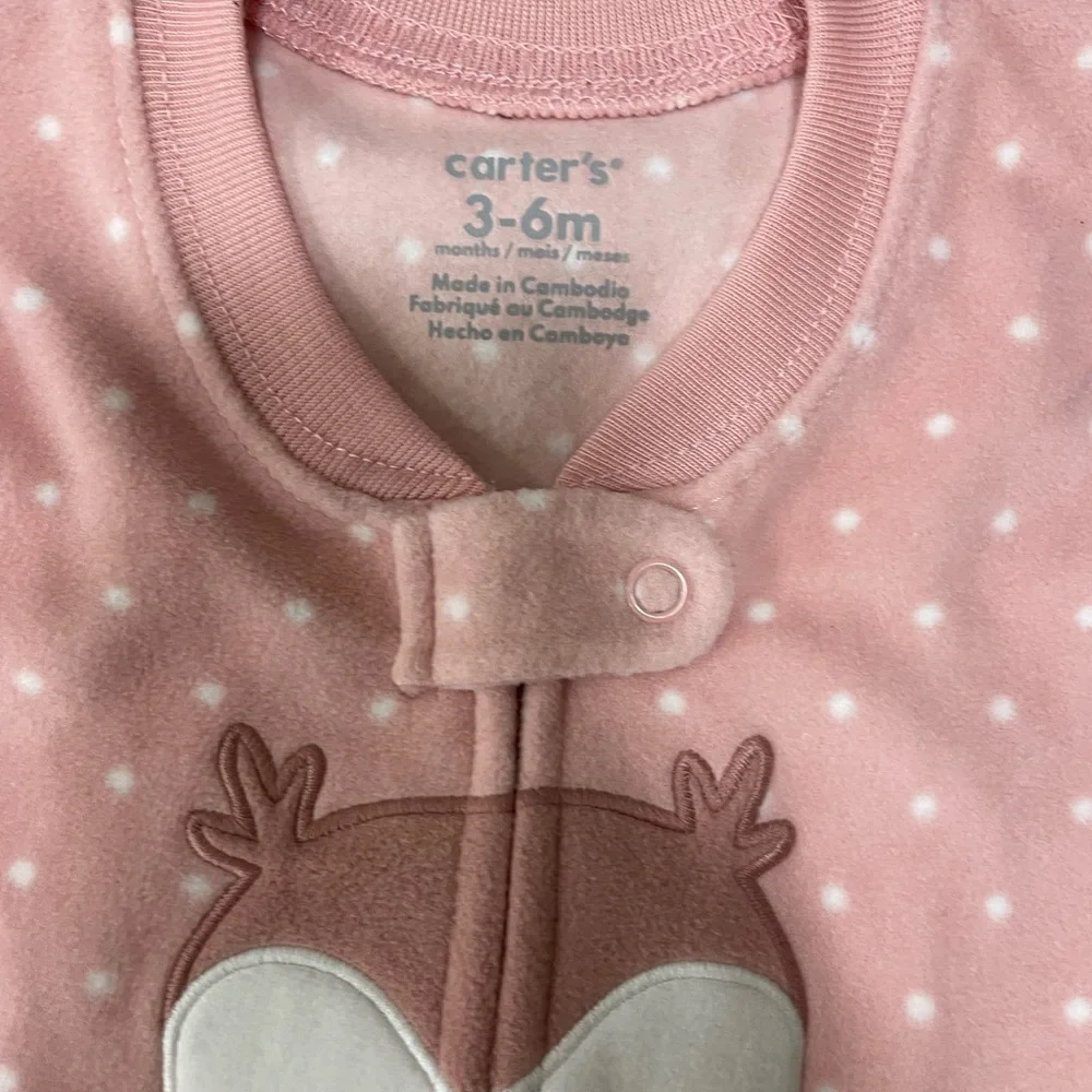 Carter's Pink and‎ White Sleep Sack Pajamas NWT 3-6m